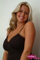 Blonde emily in black dress long hair