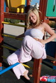 Seated in playground big boobs in boob tube