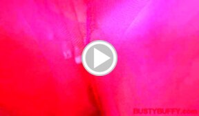 Busty Buffy playing with her huge breasts bouncing on ball